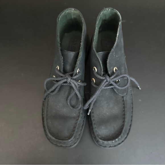 G.H. Bass & Co Black Leather Lace Up Mid Chukka Boots Women Size 8 Preppy Y2K - Picture 6 of 9